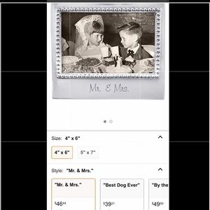 Mariposa Mr. and Mrs. silver frame NWT